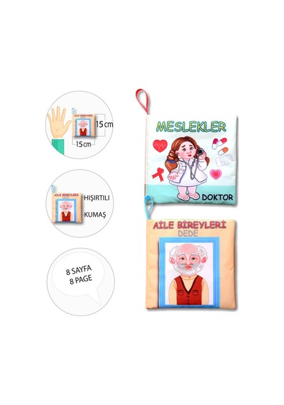 2 Kitap Tox Aile Bireyleri ve Meslekler Kumaş Sessiz Kitap T109T