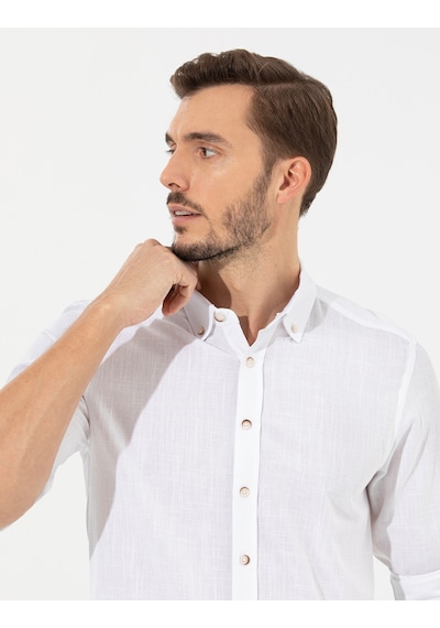 Pierre Cardin Erkek Beyaz Desenli Gömlek 50268183-vr013 Beyaz