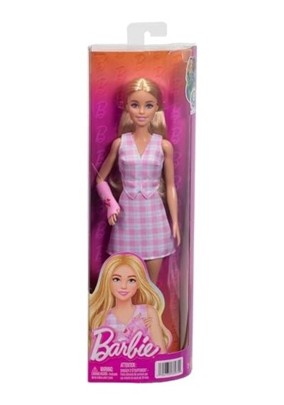 Büyüleyici Parti Bebekleri Fashionistas Pembe Kareli Elbise Jjn56 000 Açık Krem