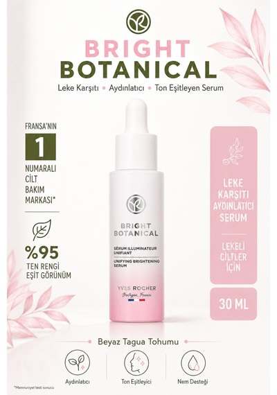Leke Karşıtı Aydınlatıcı Cilt Serumu 30 Ml - Beyaz Tagua Tohumu Niasinamid C Vitamini Bakım 25+ Yaş