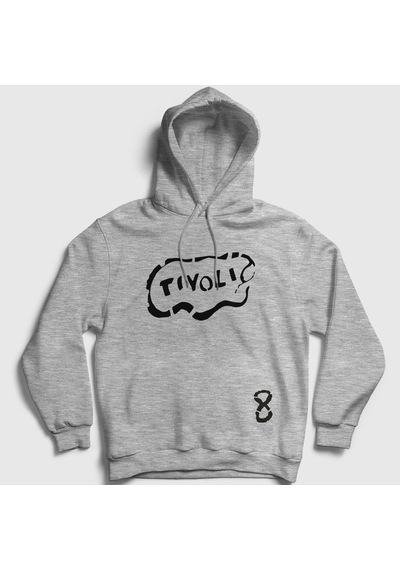 Presmono Unisex Tivoli Pearl Jam Kapüşonlu Sweatshirt Gri Melanj