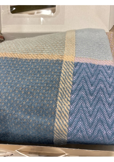 Sesli Comfort Mavi Mor Sarı Skoç Pamuk Örme Battaniye 200x220 Çift Kişilik Battal Diğer