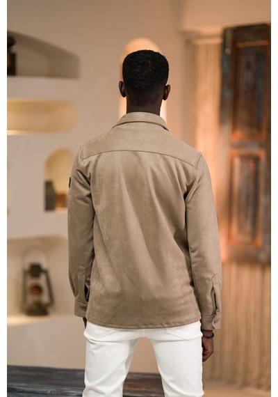 Advante Regular Fit Likralı Çift Cepli Pamuklu Astarsız Kadife Gömlek 001