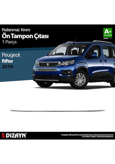 S-Dizayn Peugeot Rifter Krom Ön Tampon Çıtası 1 Prç. 2019 Üzeri