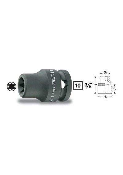 Alman Hazet 3/8 Havalı Lokma 11 Mm 880s-11