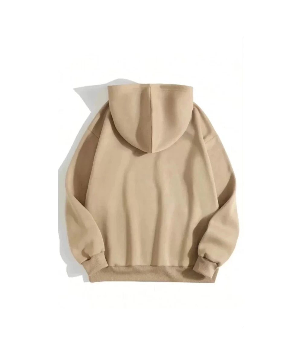 Dogutrend 3 İplik Pamuklu Unisex Kapşonlu Sweetshirt - Bej
