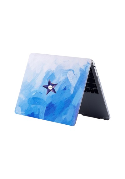 Macbook Air 13 İnç Kılıf A2337 M1 A2179 A1932 Uyumlu Hard Case Sert Kapak Suluboya Desenli Uv Baskılı Koruyucu Kılıf İnce Hafif Laptop Kılıfı Açık Mavi Belirtilmemiş
