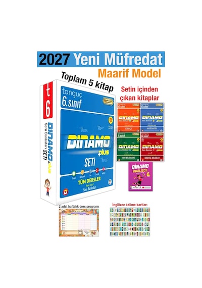 6. Sınıf 2027 Dinamo Tüm Dersler Soru Bankası Seti Maarif Model 5 Kitap
