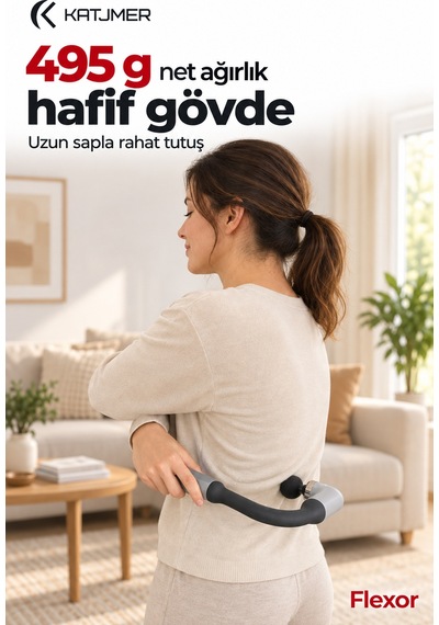 Kj/fx-001 Flexor Uzun Saplı Şarjlı Masaj Aleti, 4 Başlıklı, 6 Kademeli, Type-c Diğer