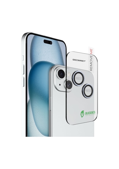 Buddıes Apple Uyumlu iPhone 15 / 15 Plus Kamera Lens Koruyucu Lıght Blue Açık Mavi