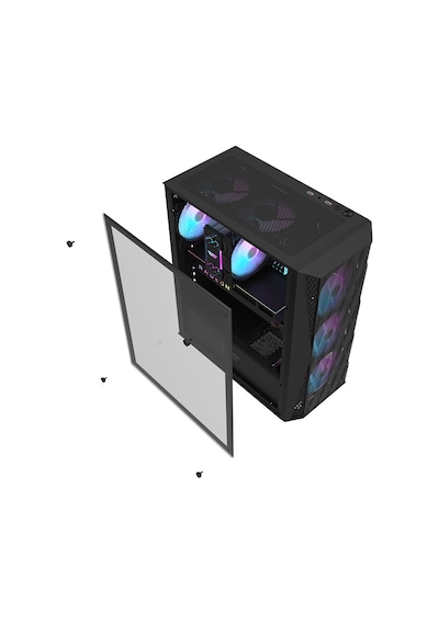 Aıgo Darkflash Dk352 650w 80+ Usb3.0 4x12cm Fan Temperlı Cam Sıyah E-atx Oyuncu Kasası