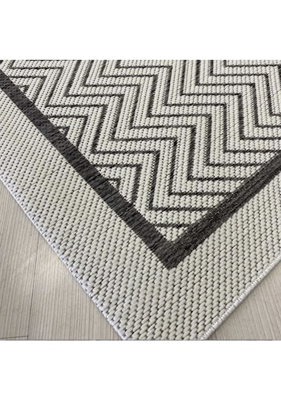 Elvey Home Jüt Sisal S9718 Gri Beyaz Kaymaz Taban Hasır Dokuma Yıkanabilir Yolluk Salon Koridor Mutfak Halısı Gri/beyaz