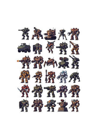 30 Adet Retro Piksel Robot Sticker Seti - Laptop Ve Defter İçin Çok Renkli