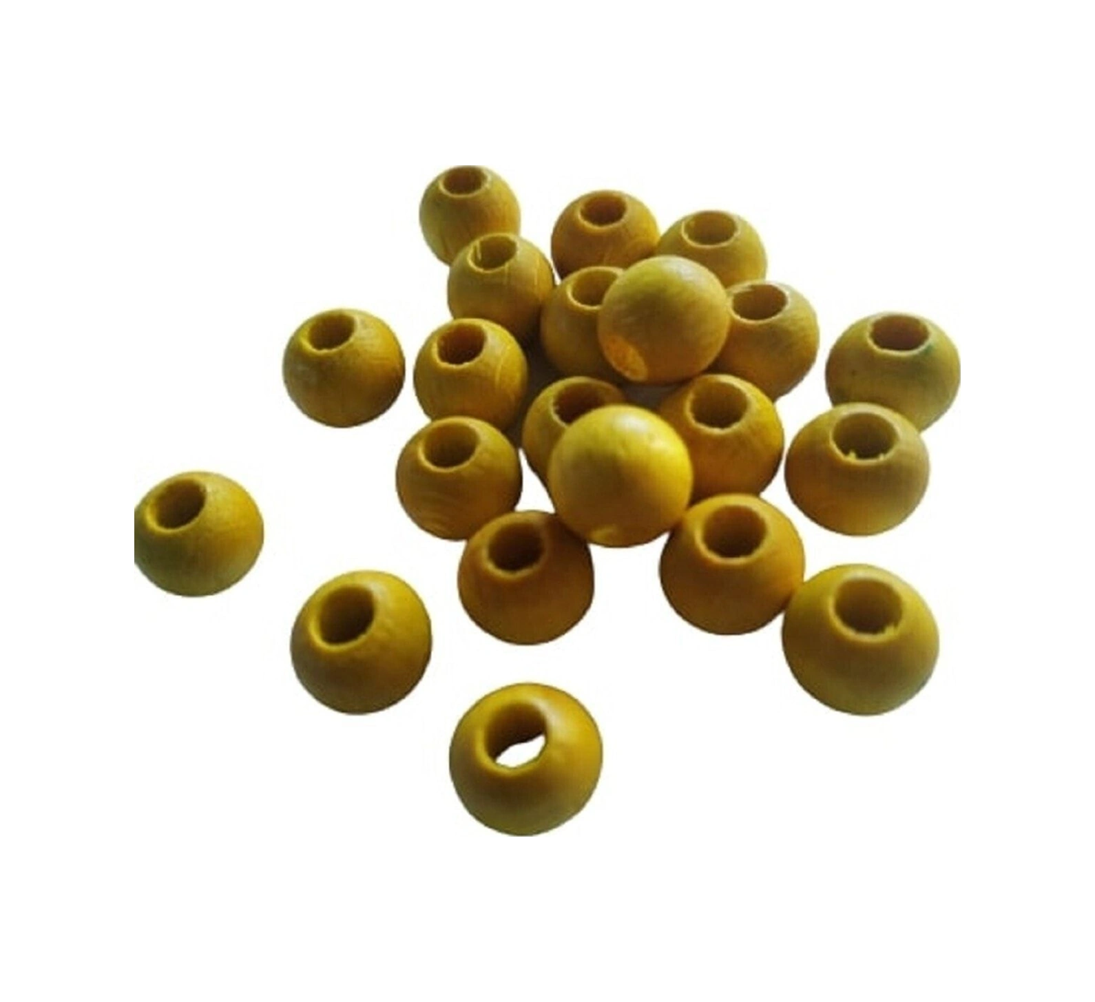6 Mm Sarı Renk Ahşap Boncuk - 40 Gram 320 Adet.
