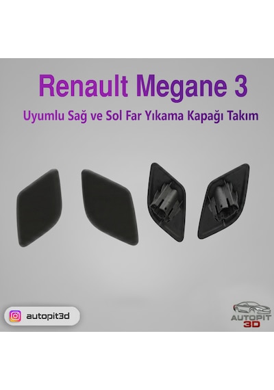 Renault Megane 3 2009 Sağ Ve Sol Far Yıkama Kapağı Takım