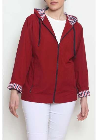 CottonCool Kadın Kapüşonlu Yağmurluk & Rüzgarlık Bordo