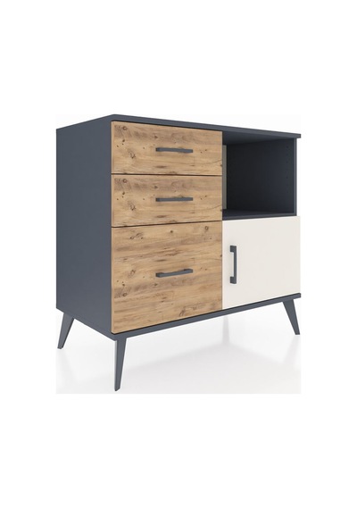 Hyperion Şifonyer Tek Raflı 3 Çekmeceli Tek Kapaklı 88x44x80 Antrasit-aytaşı/çam Aytaşı/çam Hyperion Şifonyer Tek Raflı 3 Çekmeceli Tek Kapaklı 88x44x80 Antrasit-aytaşı/çam Aytaşı/çam