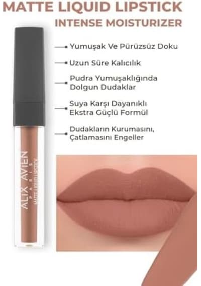 Uzun Süre Kalıcı Kadifemsi Kuruma Yapmayan Mat Likit Ruj - Lipstick 501 Caramel Nude 0