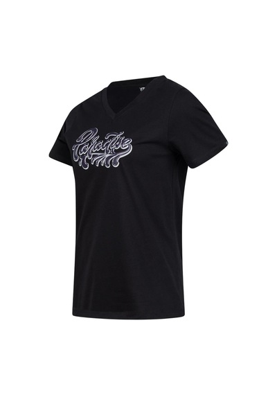 2as Alone Baskılı V Yaka Kadın T-shirt 406 Siyah