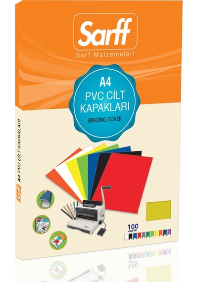 Sarff A4 Şeffaf Sarı Pvc Cilt Kapakları - 100adet