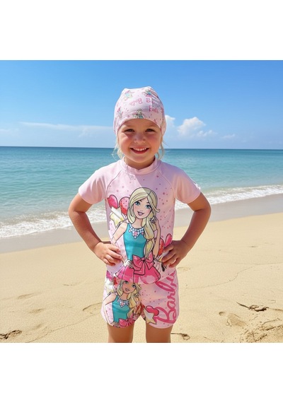 Milays 3 Parça Boneli Tişörtlü Şortlu Deniz Ve Havuz Mayosu Açık Pembe