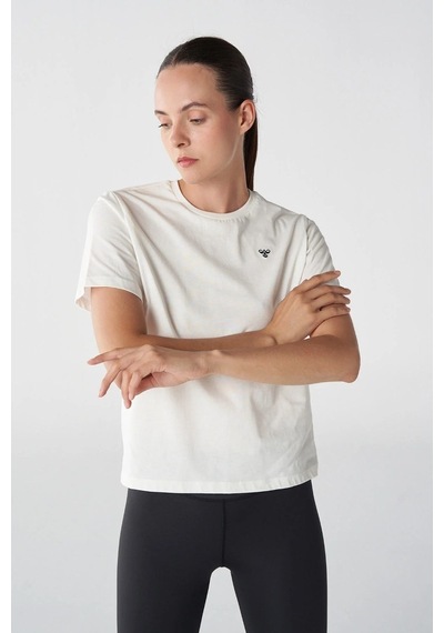 Hummel T-ıc Icona Boxy Unity Kadın Beyaz Yuvarlak Yaka Tişört 911867-9003
