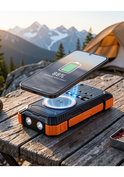 20000 Mah Güneş Enerjili Kablosuz Şarjlı Powerbank Çok Renkli