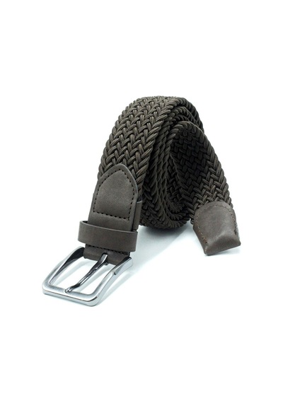 Örgü Lastik Kemer 3,5cm - Şort Kemeri - Kot Kemeri - Kanvas Pantolon Kemeri - Kahverengi