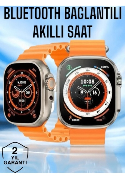 Akıllı Saat Aksesuarları Yeni Nesil Ultra Akıllı Saat Titreşimli, Uyku & Sağlık Takibi, Çift Kordon