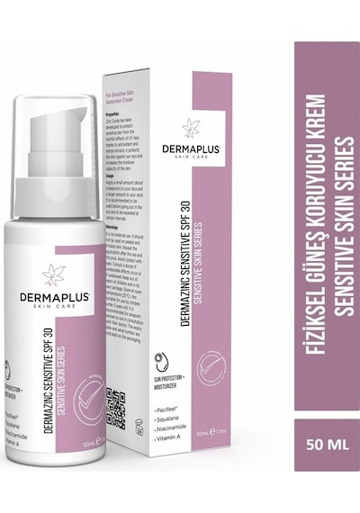 Dermaplus Dermazinc Sensitive Hassas Ciltler İçin Koruyucu Güneş Kremi SPF30 50 ML