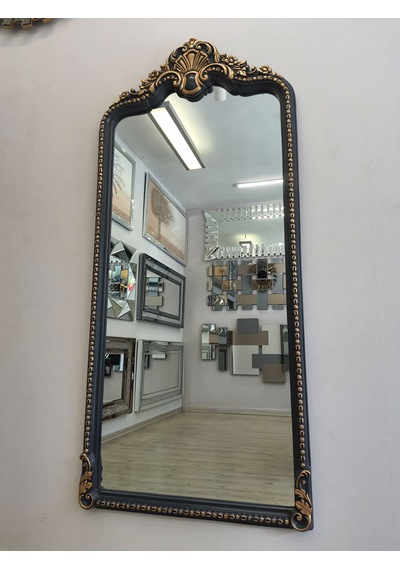Ayna Denizi Princess Great Anthracite Gold Model Antrasit Altın Renk Dekoratif Boy Aynası Antrasit - Altın