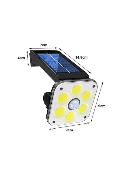 Powermaster Lf-1750a 54 Cob Ledli 3 Modlu Sensörlü Solar Duvar Lambası