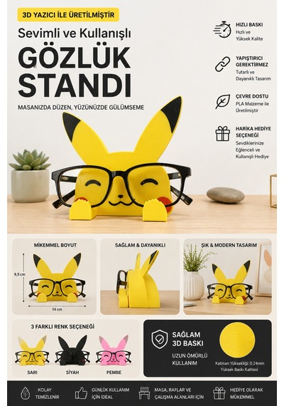 3d Baskı Gözlük Standı Dekoratif Masaüstü Gözlük Tutucu