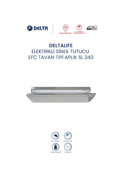 Deltalife Sl-240 Elektrikli Sinek Öldürücü Ve Güve Öldürücü Uv Lambalı Yapışkan Plakalı