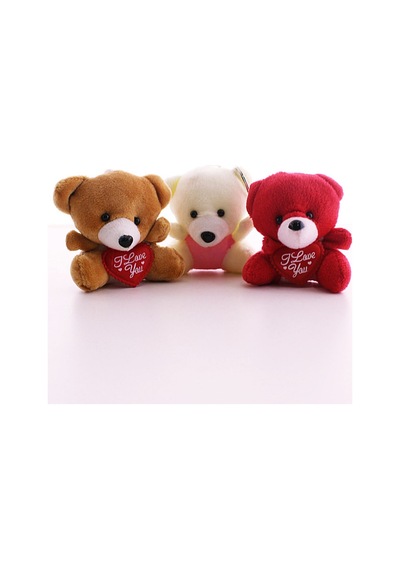3 Adet Sevimli Mini Ayıcıklar Hediyelik Anahtarlık Set Çok Renkli