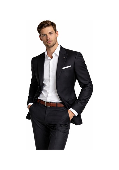 Suitmen Erkek Silim Çift Yırtmaçlı Takım Elbise Bgl-st05568 Siyah