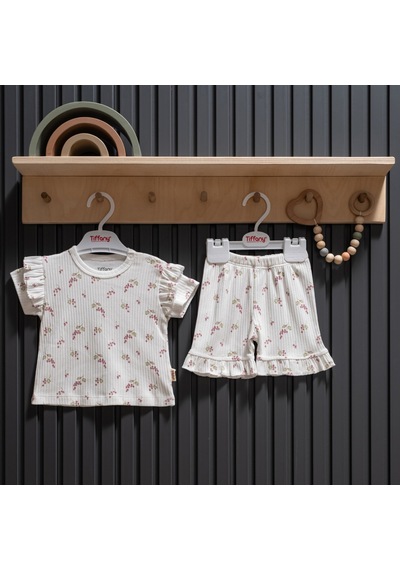 Tiffany Baby & Kids Tiffany Baby Purple Grape Theme Şortlu Takım 47104 Ekru