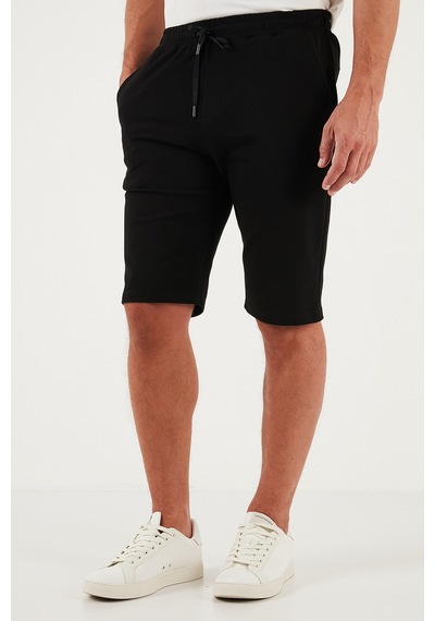 Buratti Pamuklu Regular Fit Normal Bel Belden Bağlamalı Erkek Short 5908021 Siyah