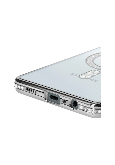 Samsung Uyumlu Galaxy A06 Kılıf Joke Seri Magsafe Özellikli Taşlı Simli Silikon Kapak Gümüş