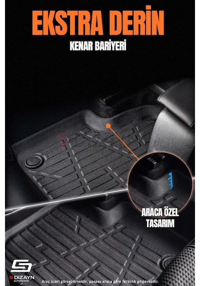Drstuning S-dizayn Fiat Doblo Panelvan 3d Pro Havuzlu Ön 2'li Paspas 2010-2023 A+ Kalite