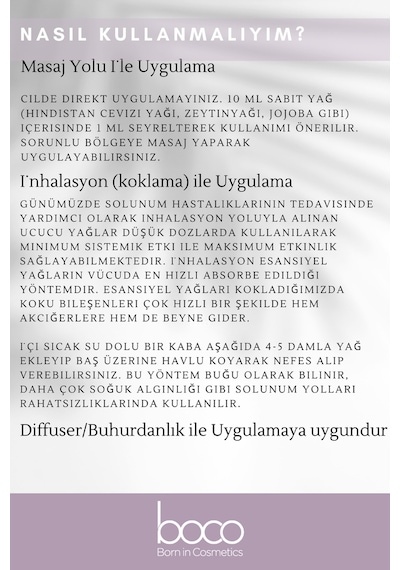 Boco Born In Cosmetics %100 Saf Lavanta Uçucu Yağı 10 ML
