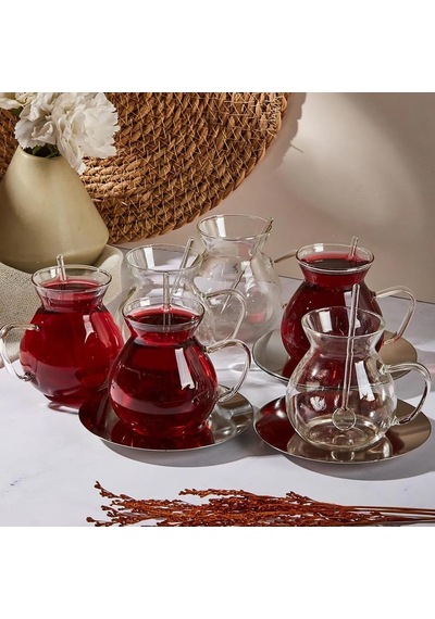Keyf-i Ala 18 Parça Çay Bardağı Seti 200 Ml Çok Renkli