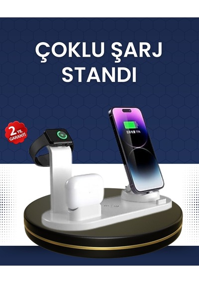 Modern Tasarımlı Çok Fonksiyonlu Kablosuz Şarj Standı 87287299