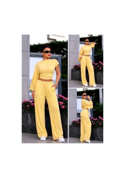Gigi Wardrobe Limon Asimetrik Takım Sarı Sarı