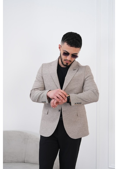 Dupont Classics Dupont Keten Slim Fit 6 Drop Sivri Yaka Çift Yırtmaçlı Erkek Blazer Ceket Bej Dupont Classics Dupont Keten Slim Fit 6 Drop Sivri Yaka Çift Yırtmaçlı Erkek Blazer Ceket Bej