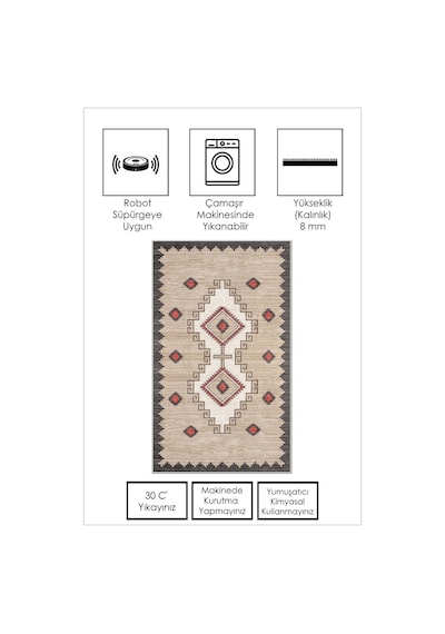 West Home Dijital Baskı Yıkanabilir Kaymaz Taban Leke Tutmaz Mutfak Halısı Salon Halısı Ve Yolluk Wh 557 Beige