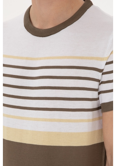 U.S. Polo Assn. Erkek Slim Fit Bisiklet Yaka Vizon Tişört 50299358-VR052