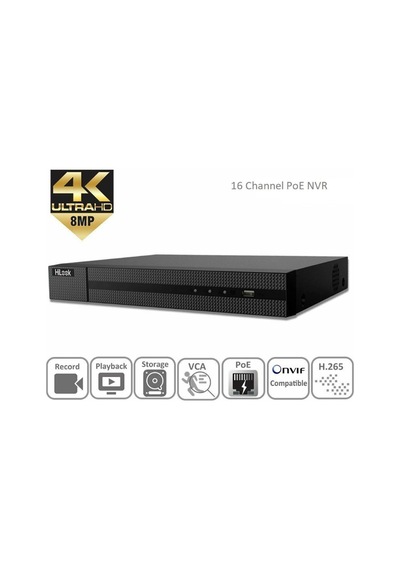 Hılook Nvr-216mh-c/16p 16 Kanal 16 Port Poe 8mp 4k 2xhdd Nvr Kayıt Cihazı