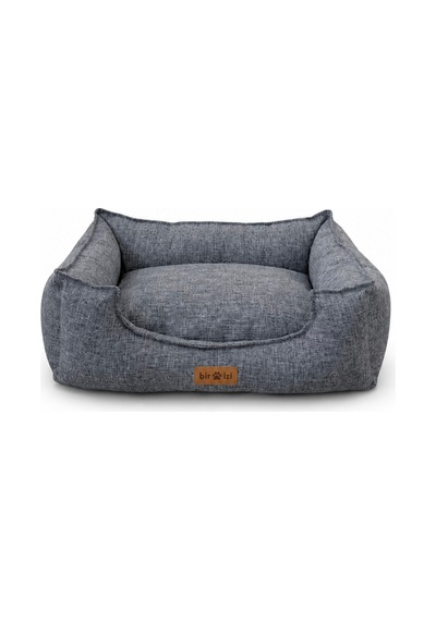 Premium Kedi Ve Köpek Yatağı Kafa Destekli Kaydırmaz Taban Yıkanabilir Fermuarlı Çift Taraflı Minder %100 Boncuk Elyaf Gri 1607705288