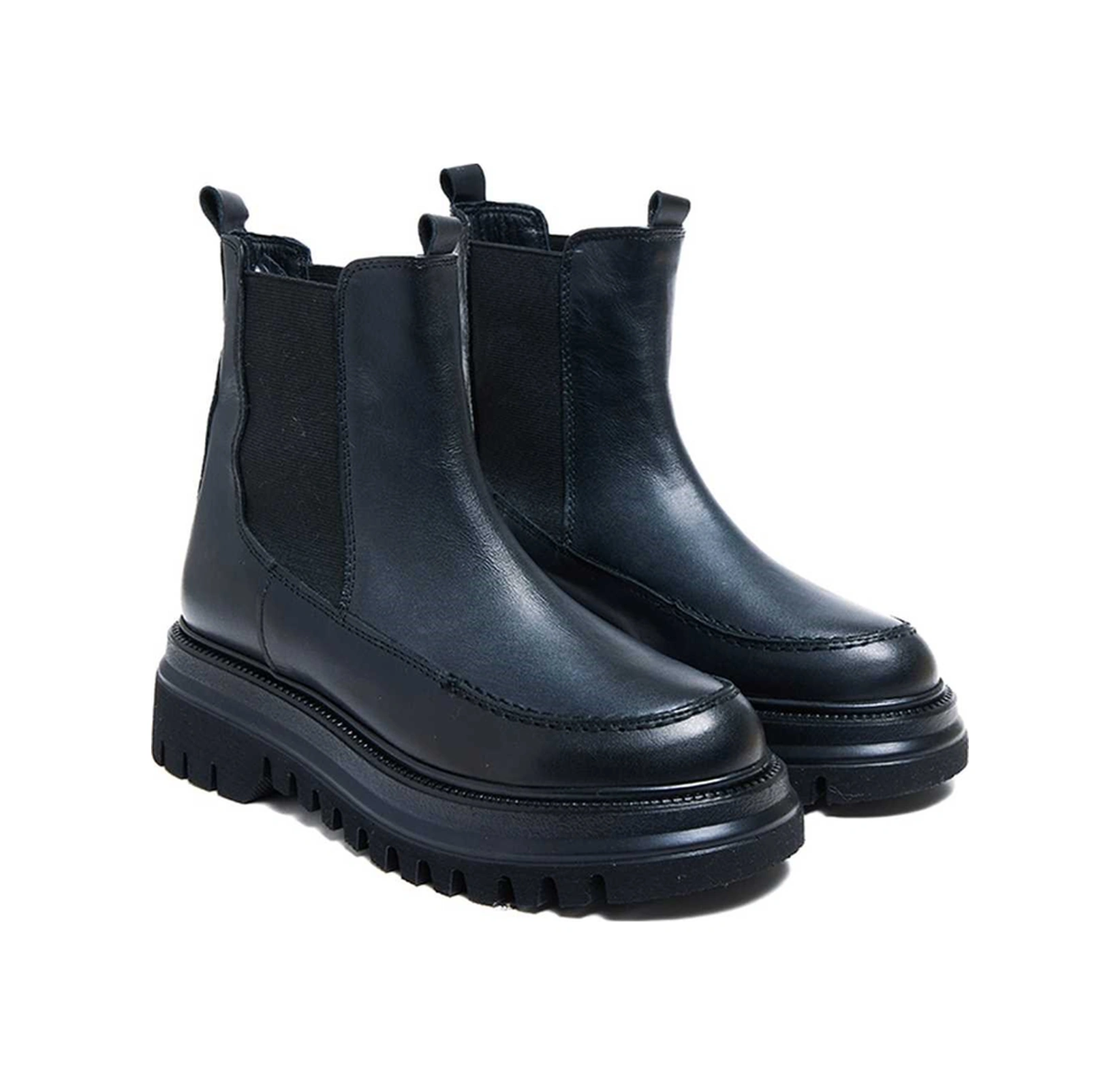 Bestello Lastikli Termo Taban Düz Bot 101-216574-25 Kadın Bot Siyah